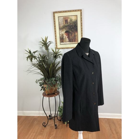 Dress Barn Woman Jacket Coat Black & White 6 Pockets Long Sleeve Clueless Preppy - Picture 2 of 11